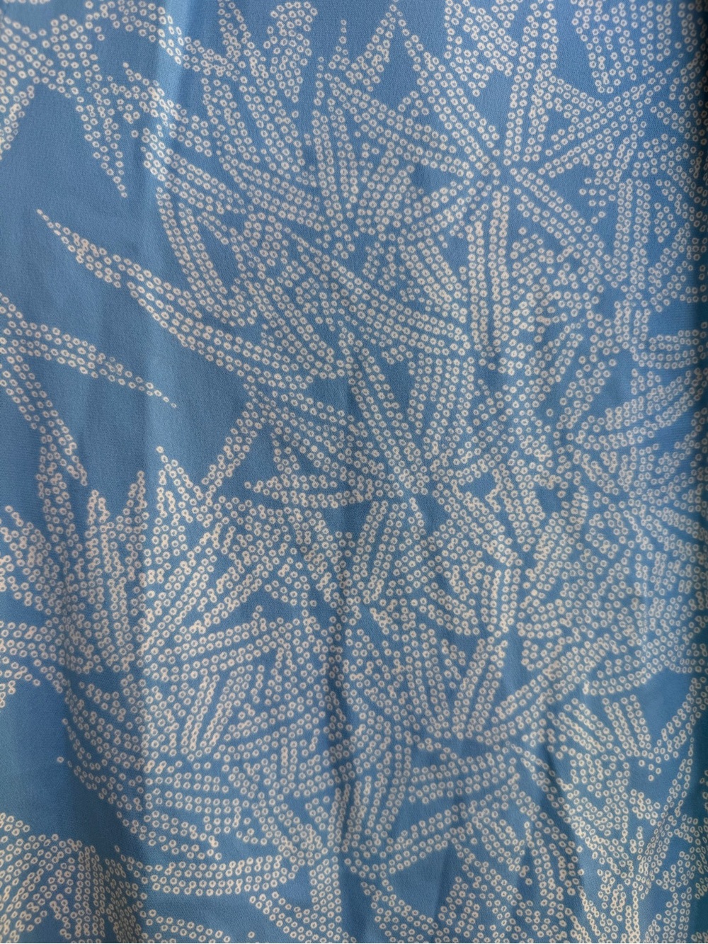 NWT Diane Von Furstenberg Pale Blue Silk Jacquard Wide-Leg Trousers - Picture 4 of 6